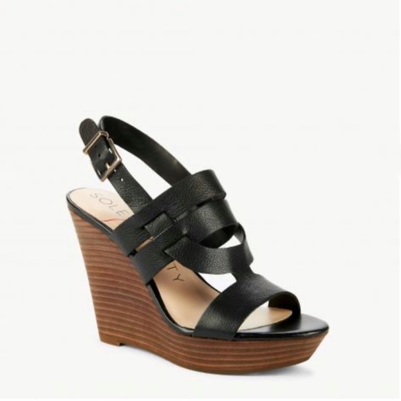 Sole Society Shoes - Sole Society Jenny wedge sandals black sz 9